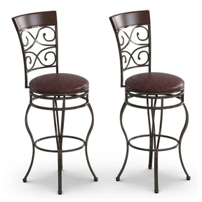 Giantex Set of 2PCS Retro Bar Stool, 360-degree Swivel