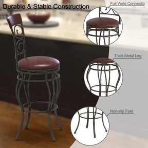 Giantex Set of 2PCS Retro Bar Stool, 360-degree Swivel