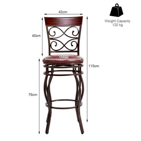 Giantex Set of 2PCS Retro Bar Stool, 360-degree Swivel