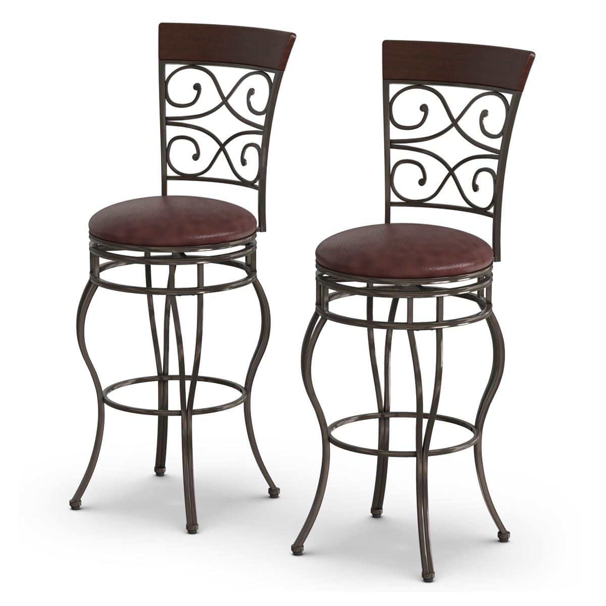 Giantex Set of 2PCS Retro Bar Stool, 360-degree Swivel