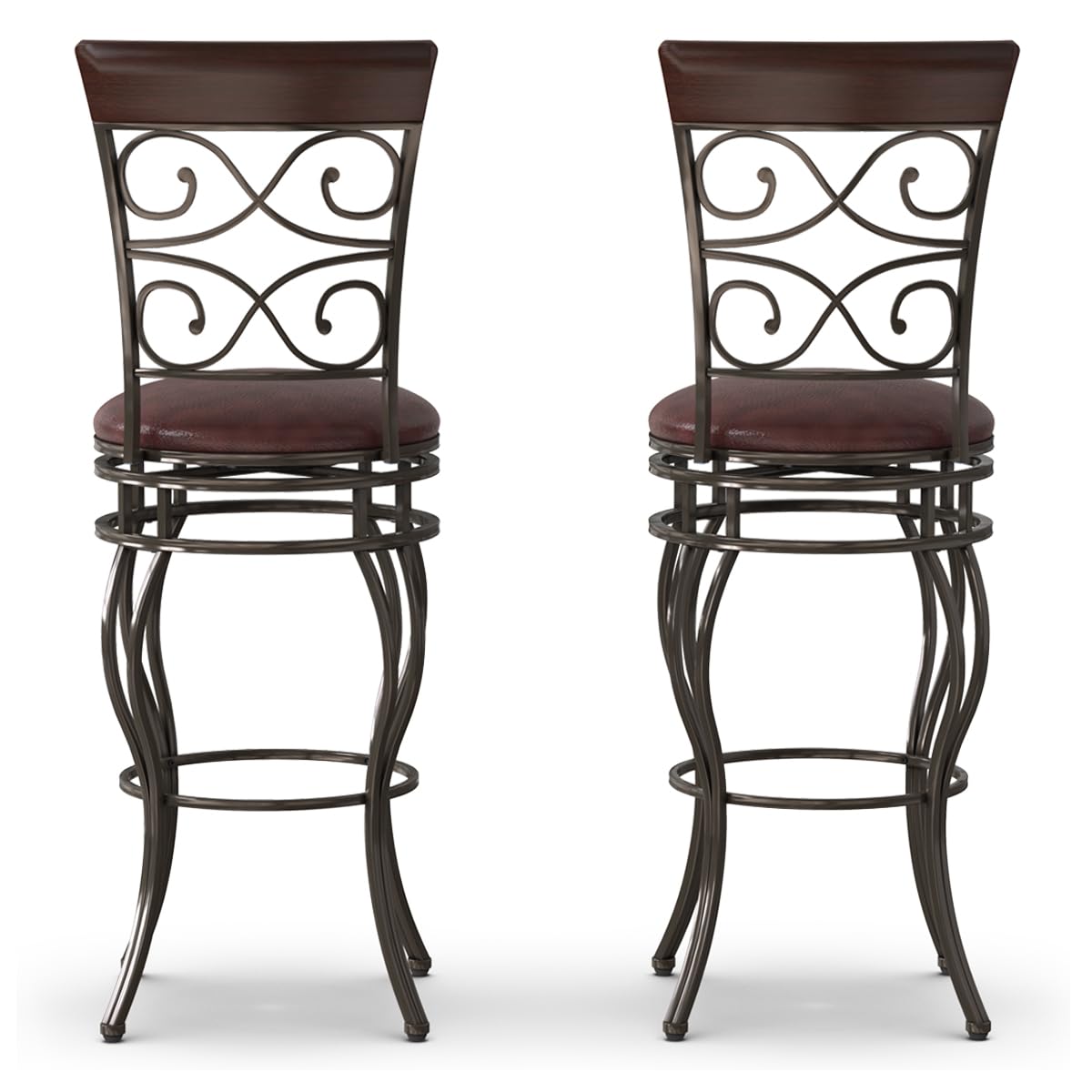 Giantex Set of 2PCS Retro Bar Stool, 360-degree Swivel