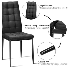 Giantex Set of 4 Dining Chairs, 4 PCS Armless Side Fabric Chairs