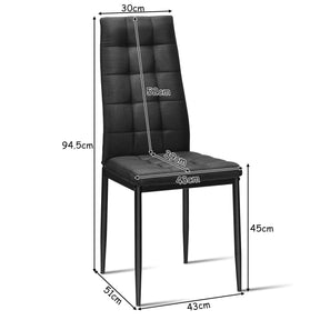 Giantex Set of 4 Dining Chairs, 4 PCS Armless Side Fabric Chairs