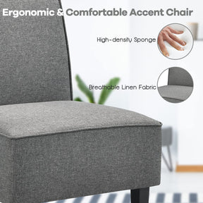 Giantex Upholstered Accent Chair, Linen Fabric Single Sofa Armless Chair