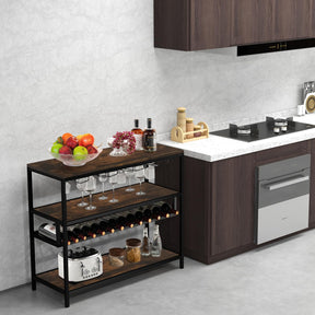 Giantex Wine Rack Table, Industrial Bar Cabinet