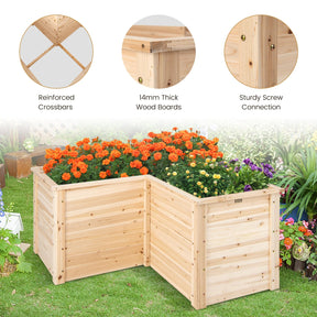 Giantex Wooden Raised Garden Bed, 62 CM Tall Outdoor Elevated Planter Box