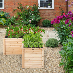 Giantex Wooden Raised Garden Bed, 62 CM Tall Outdoor Elevated Planter Box