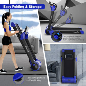Gymax 2.25 HP Electric Motorized Folding Treadmill with LED Display and Phone/PAD Holder