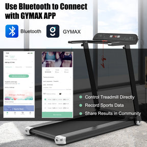 Gymax Folding Compact Treadmill with APP Control Bluetooth Speaker and 12 Preset Programs