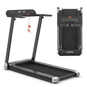Gymax Folding Compact Treadmill with APP Control Bluetooth Speaker and 12 Preset Programs