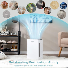 H13 True HEPA Air Purifier with Adjustable Wind Speeds and Child Safety Lock
