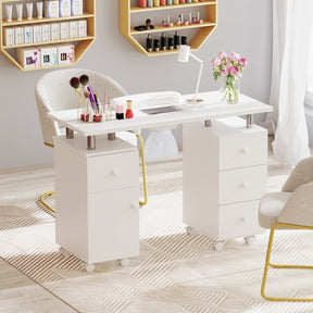 Manicure Table Nail Desk with Electric Dust Collector 3 Dust Bags