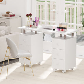 Manicure Table Nail Desk with Electric Dust Collector 3 Dust Bags