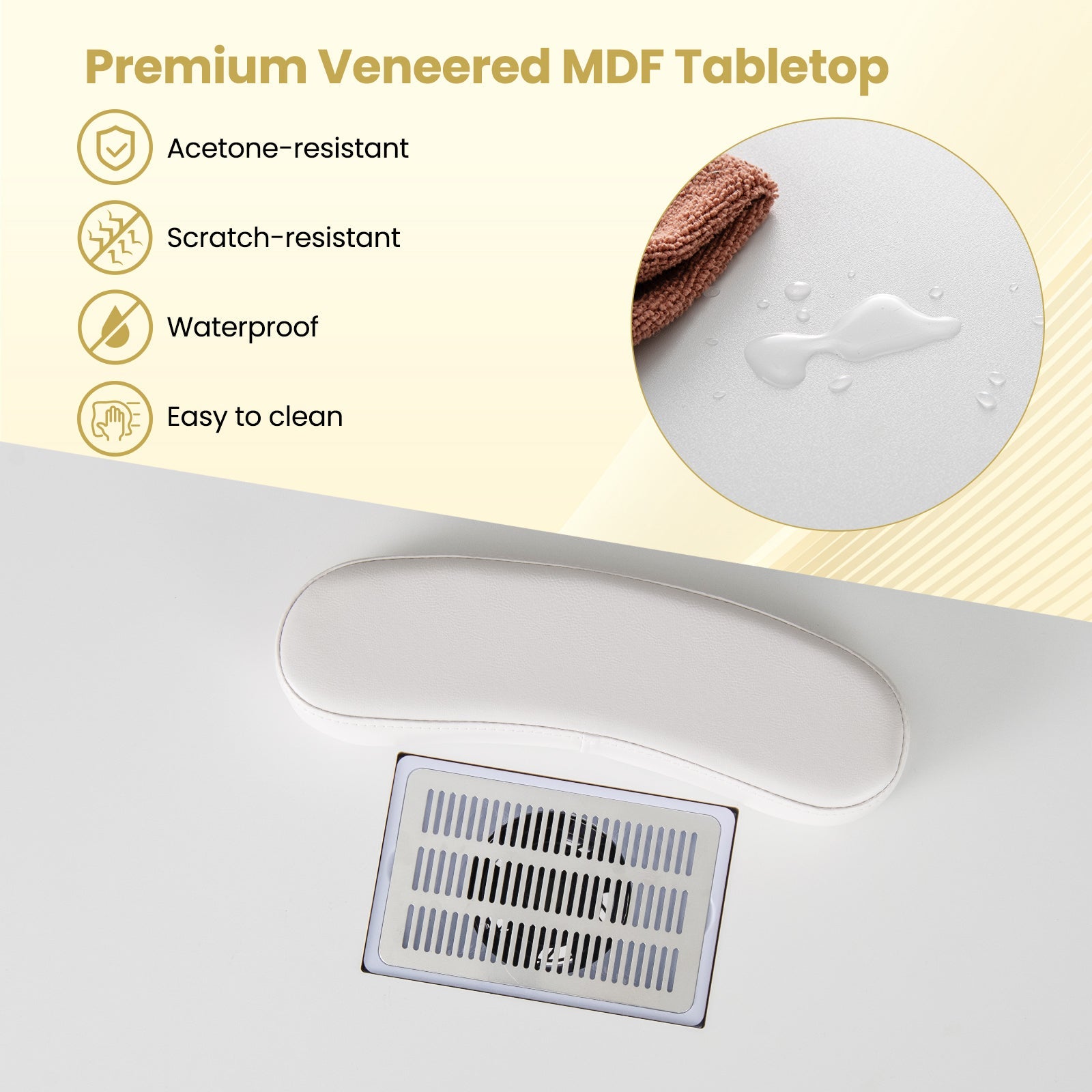Manicure Table Nail Desk with Electric Dust Collector 3 Dust Bags