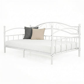 Metal Daybed Frame, 190 x 90 cm Sofa Bed with Classic Headboard