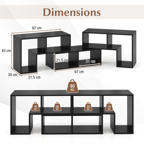 Giantex 3 Pieces Adjustable TV Console Stand