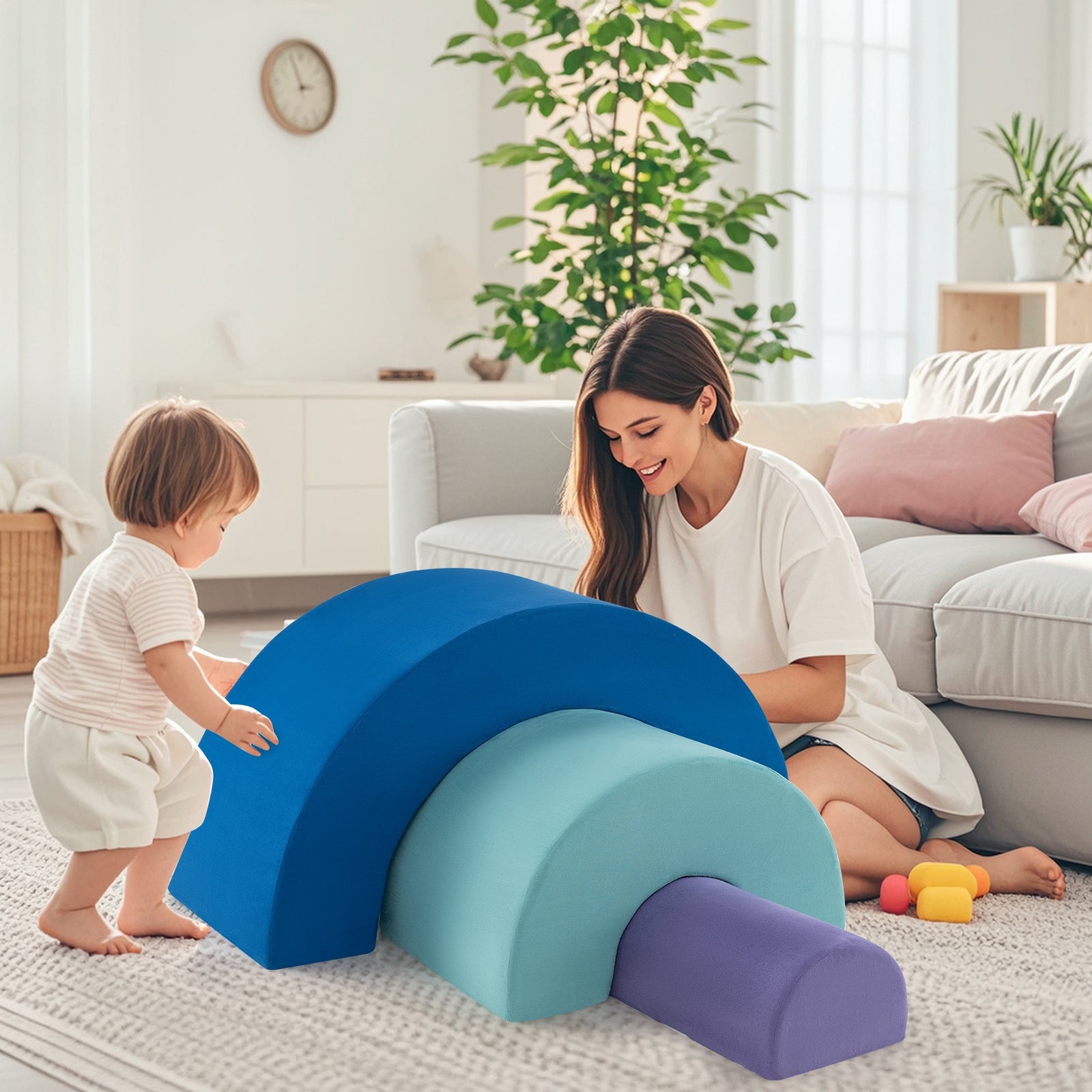 Rainbow Arc Climber Playset, Foam Climbing Blocks for Playroom