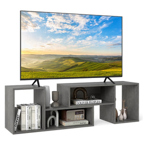 Wood TV Stands 2 PCS TV Console Cabinets for TVs up to 55 Inches