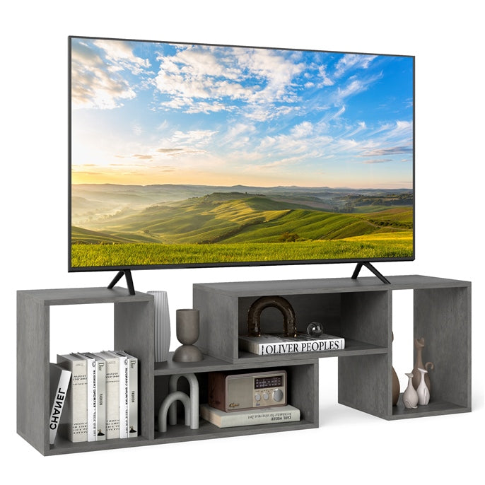 Wood TV Stands 2 PCS TV Console Cabinets for TVs up to 55 Inches