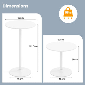 Giantex Round Bistro Table, 101.5 cm Bar Height Cocktail Table Converts into 56 cm Tall Coffee Table