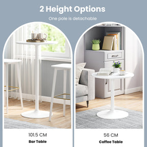 Giantex Round Bistro Table, 101.5 cm Bar Height Cocktail Table Converts into 56 cm Tall Coffee Table
