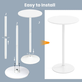Giantex Round Bistro Table, 101.5 cm Bar Height Cocktail Table Converts into 56 cm Tall Coffee Table