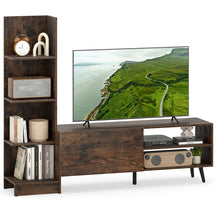 TV Stand for TVs up to 50", Modern TV Cabinet Media Entertainment Center w/Bookshelf & 3-Position Adjustable Shelf