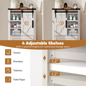 Farmhouse Bathroom Floor Cabinet, Freestanding Storage Cabinet