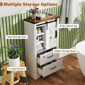 Farmhouse Bathroom Floor Cabinet, Freestanding Storage Cabinet