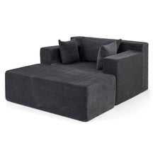 Single Foam Sofa with Ottoman, Boneless Floor Lounge Chair with Pillows for Small Spaces