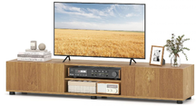 Modern TV Stand for up to 70" TVs, Minimalist Entertainment Center with 2 Doors & Open Shelves