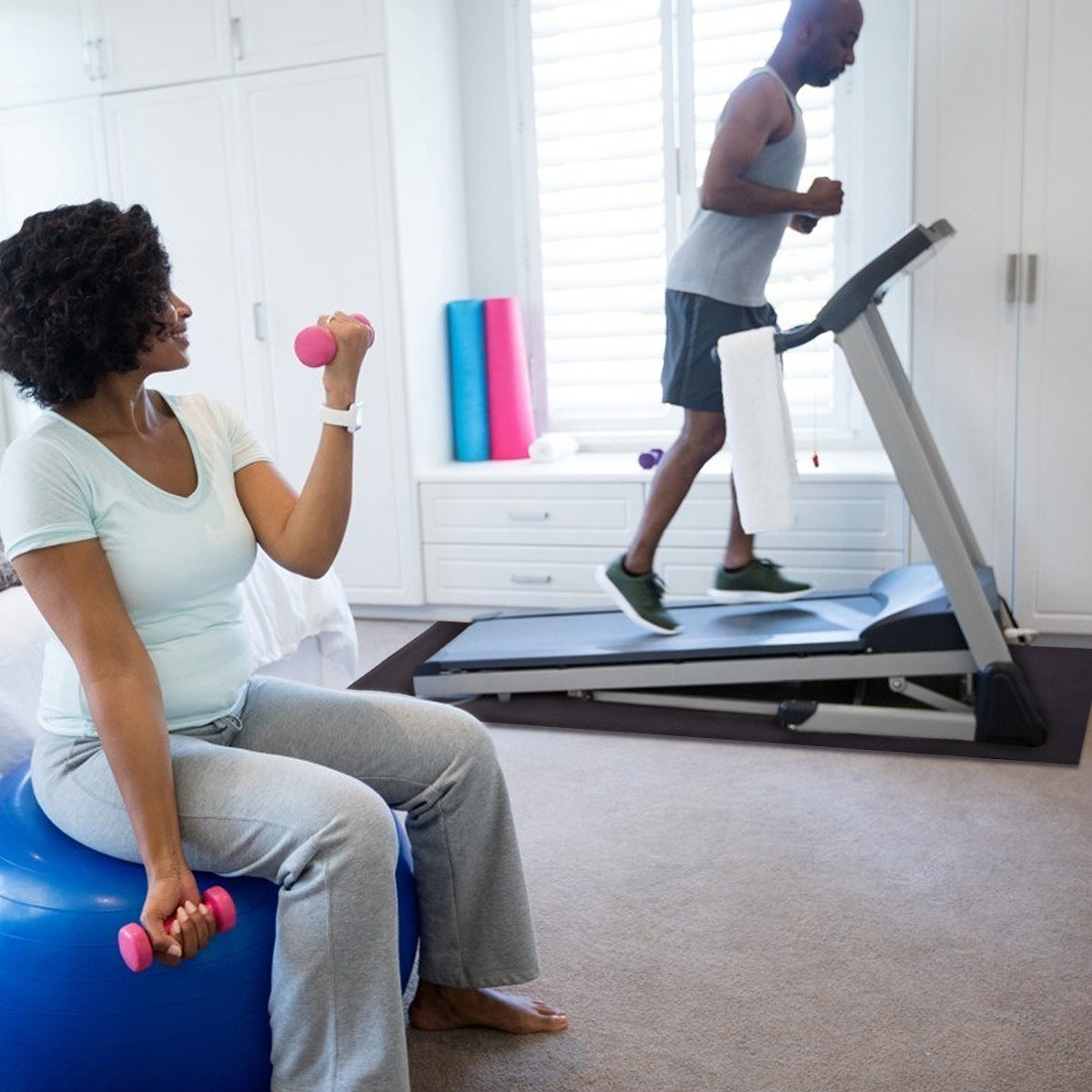 Treadmill Mat for Hardwood Floors & Carpets Protection