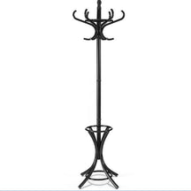 Coat Rack, Free Standing Coat Rack, Solid Wood Coat Tree w/ 12 Hooks & Umbrella Holder, Solid Wood Structure, Stable Base, Standing Rack for Hallway