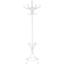 Coat Rack, Free Standing Coat Rack, Solid Wood Coat Tree w/ 12 Hooks & Umbrella Holder, Solid Wood Structure, Stable Base, Standing Rack for Hallway