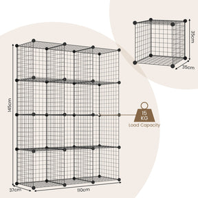 Giantex Metal Wire Cube Storage, 12-Cube Stackable Free Standing Cubby Storage Organizer Shelf