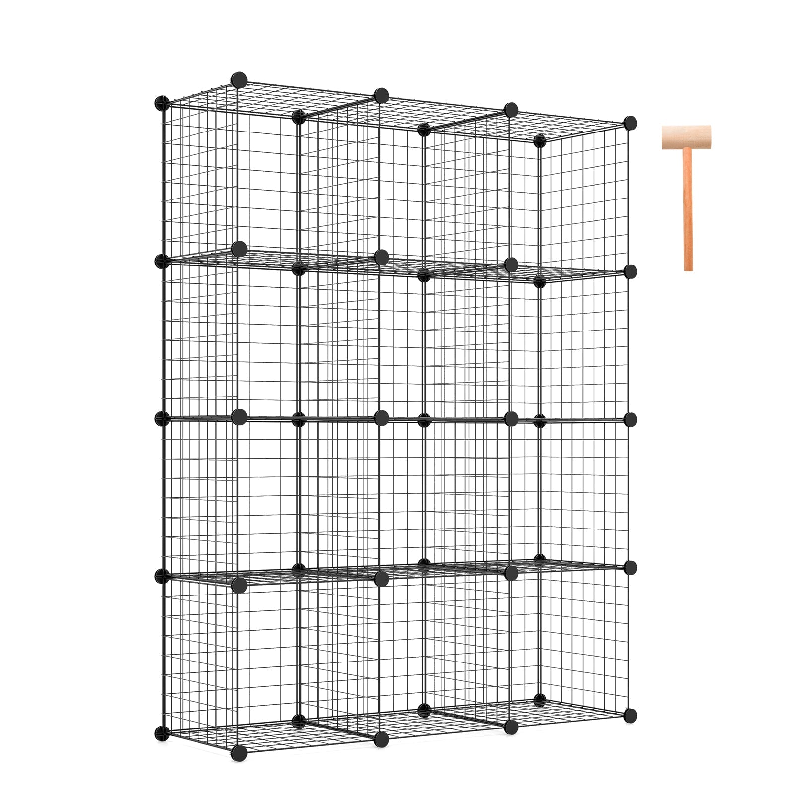 Giantex Metal Wire Cube Storage, 12-Cube Stackable Free Standing Cubby Storage Organizer Shelf