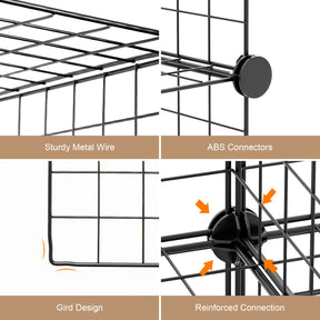 Giantex Metal Wire Cube Storage, 12-Cube Stackable Free Standing Cubby Storage Organizer Shelf