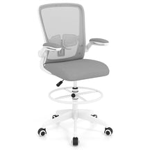 Adjustable Drafting Chair, 360° Swivel Designed Mesh Fabric Chair w/Lumbar Support