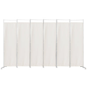 6 Panel Room Divider, 300x180CM Folding Privacy Screen with Steel Frame & Fabric Surface