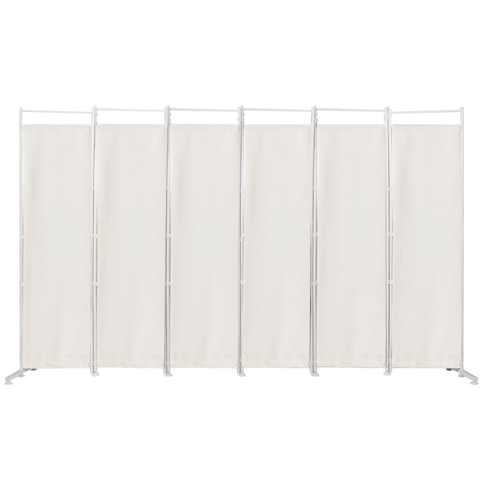 6 Panel Room Divider, 300x180CM Folding Privacy Screen with Steel Frame & Fabric Surface