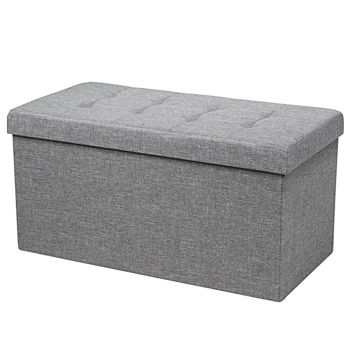 Giantex 80 cm Fabric Foldable Storage Ottoman, Toy Chest with Removable Storage Bin