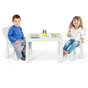 BABY JOY Kids Table and Chair Set, 3 Piece Children Activity Table for Reading, Drawing, Writing