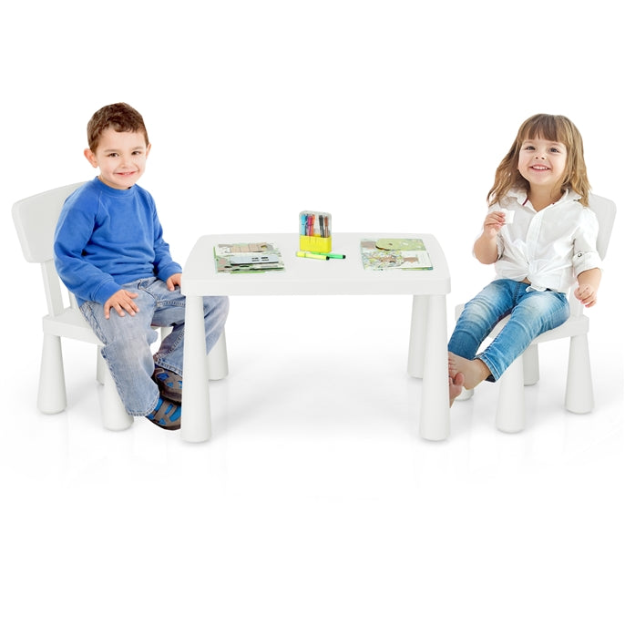 BABY JOY Kids Table and Chair Set, 3 Piece Children Activity Table for Reading, Drawing, Writing