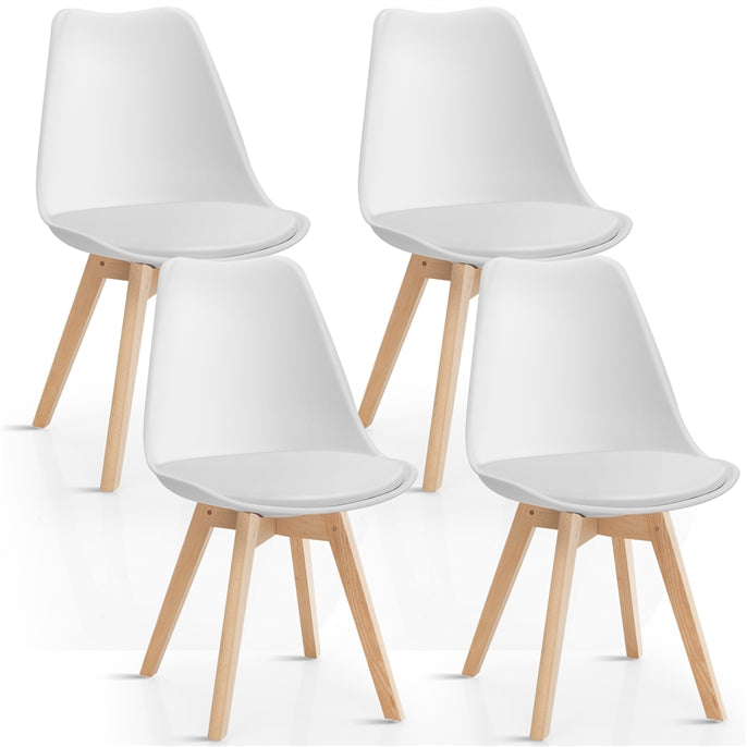 Giantex 4Pcs Modern Dining Chairs, High Backrest Kitchen Chairs, Elegant Mid Century Side Chairs, Black