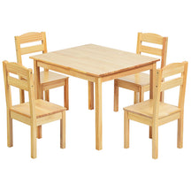 Kids Table and 4 Chairs Set, 5 Pieces Activity Table Set, Durable Wooden Desk Furniture for Toddlers