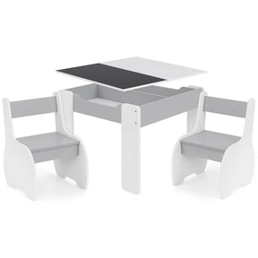 4-in-1 Wooden Kids Activity Table and Chair Set for Drawing and Studying
