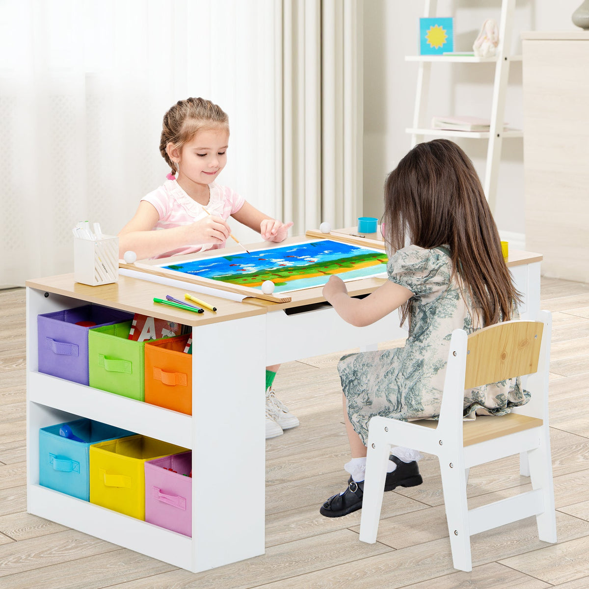 Multi-functional Kids Art Easel Table & Chair Set