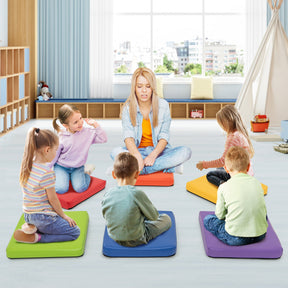 6 PCS Square Floor Cushions, Soft Sponge Floor Pillows for Classroom Home Nursery Kids Room Daycare