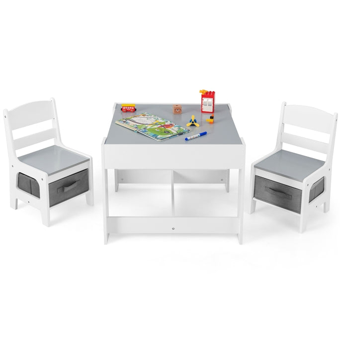 3-In-1 Kids Multi Activity Table & 2 Chairs Set for Toddlers