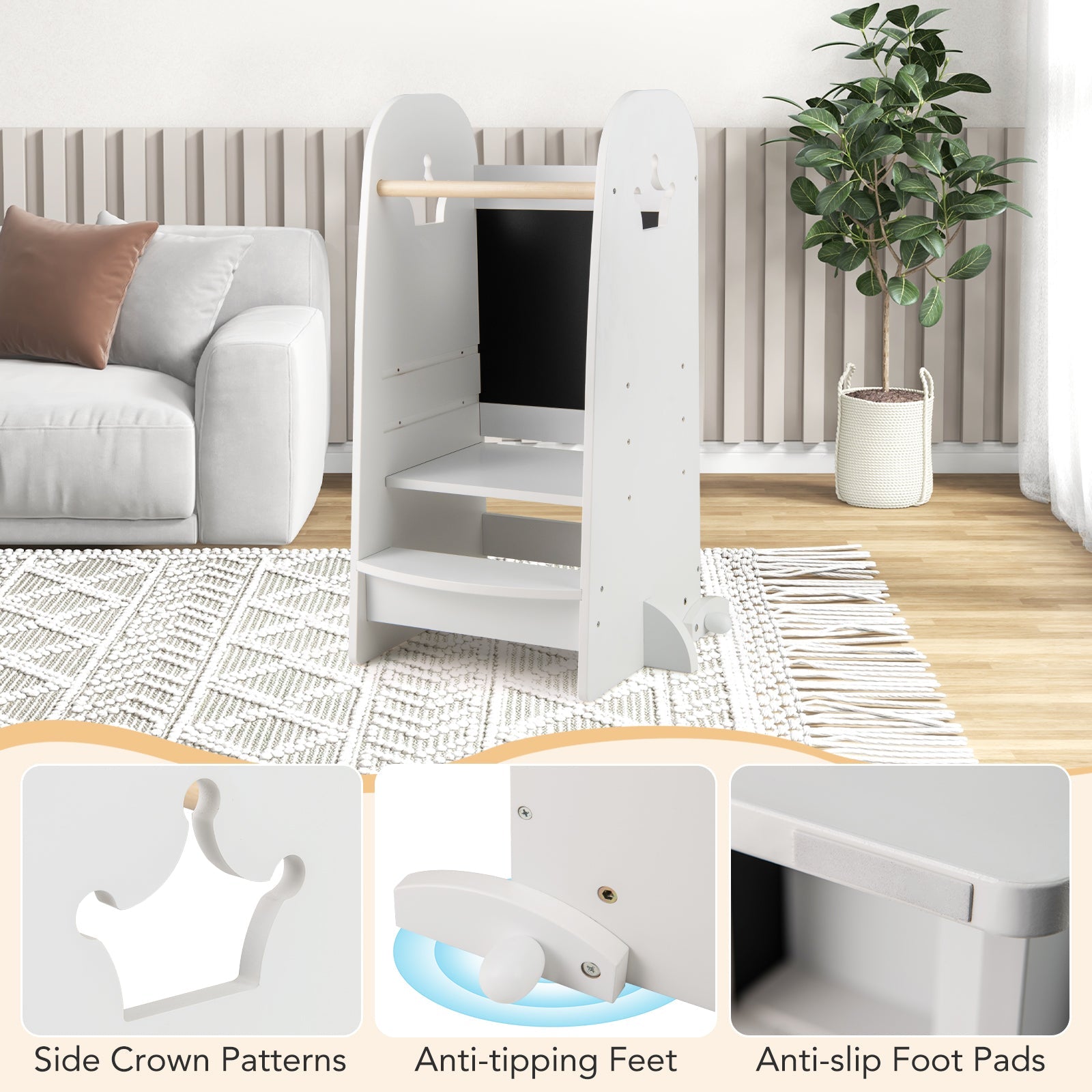Toddler Standing Tower with 3-Level Adjustable Platform